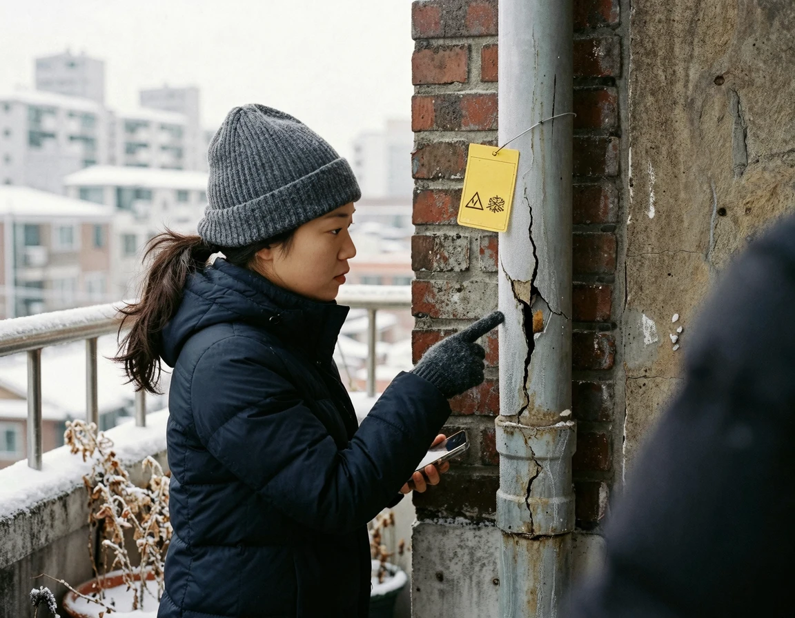 파손 위험이 있는 겨울철 PVC 하수구 배관