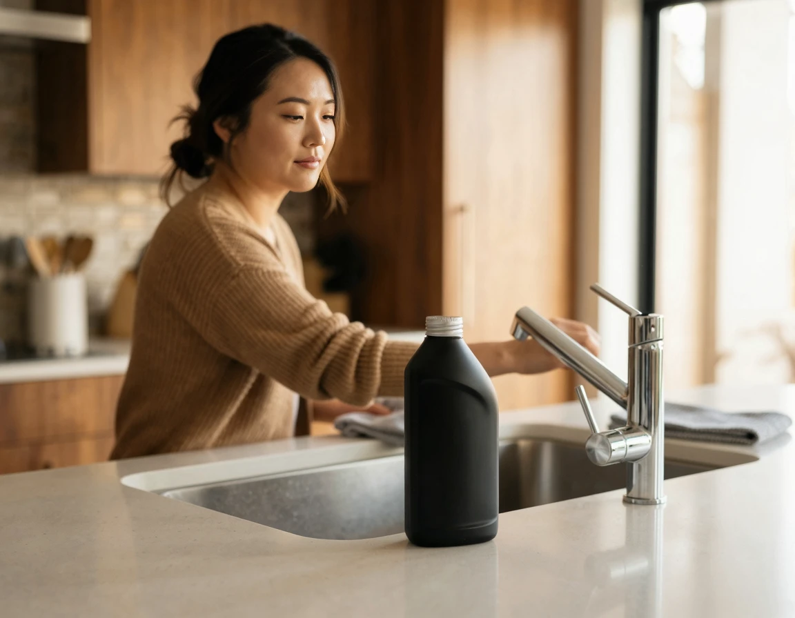 싱크대 옆에 놓인 배수구 클리너