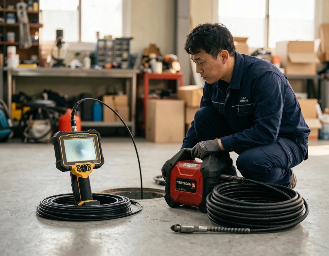 배관 내시경 카메라와 플렉스 샤프트 장비